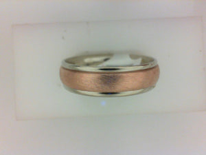 14KT WG/RG 6MM SWIRLED FINISH RG CENTER
