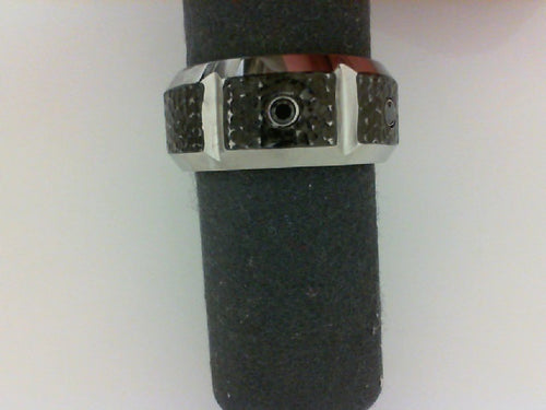 COBALT 3 BLK DIA .20CTTW W BLK HAMMERED FINISH