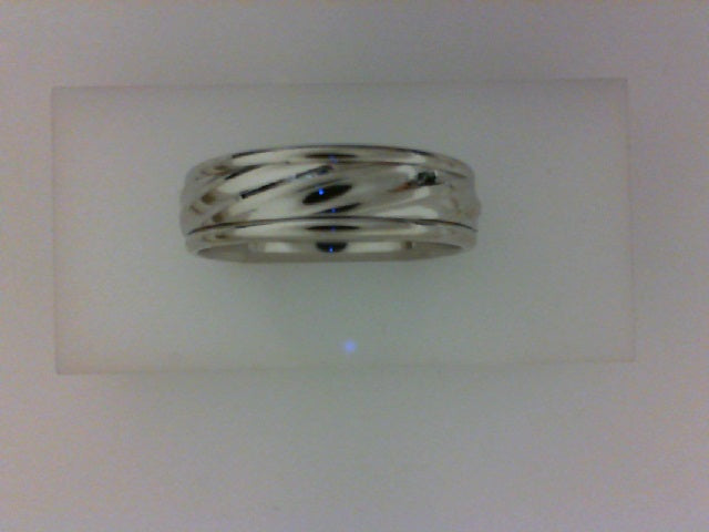 14KT WG RIBBED BAND