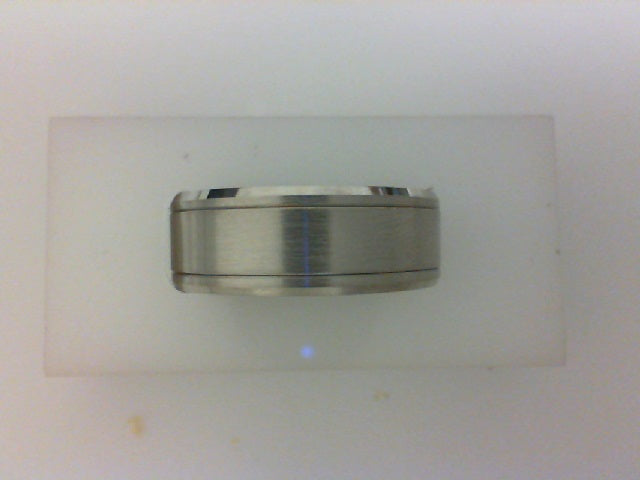 14KT WG 8MM BEV EDGE SATIN CENTER