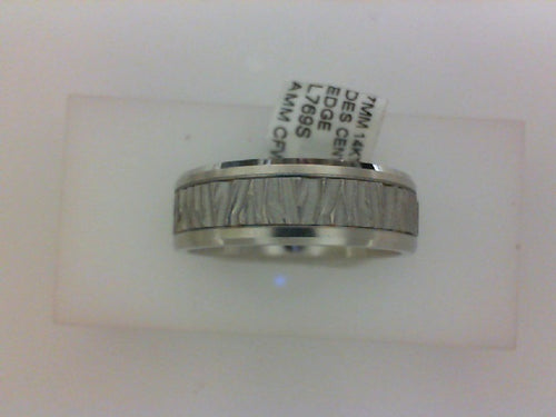 7MM 14KT WG BARK DES CENTER POL EDGE