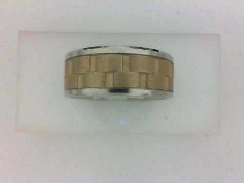9MM 14KT TT WITH YG CHAIN LINK CENTER POL EDGE