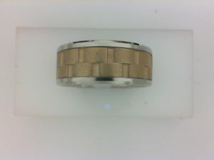 9MM 14KT TT WITH YG CHAIN LINK CENTER POL EDGE