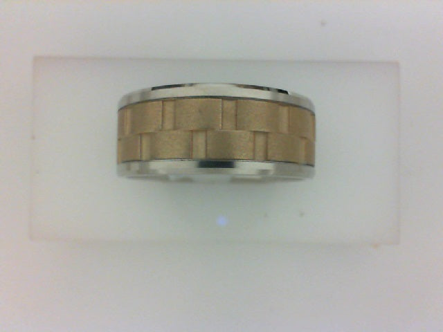 9MM 14KT TT WITH YG CHAIN LINK CENTER POL EDGE