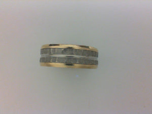 14KT TT 8MM DROP BEVEL HAMMER CENTER