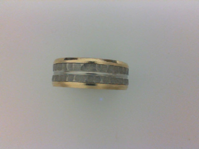 14KT TT 8MM DROP BEVEL HAMMER CENTER