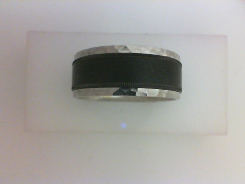 9MM HAMMERED EDGE SATIN BLK CENTER