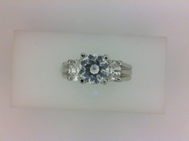 PLAT .50CT TW DIA SEMI W CZ CTR