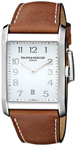 HAMPTON STEEL QRTZ WHITE DIAL LIGHT BROWN CALF SKIN STRAP