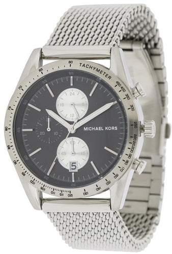 GTS QTZ BLK DIAL SILVER TONE BRACELET