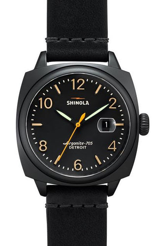 BRAKEMAN 40MM 3 HD SATIN BLK PVD MATT VELVET BLK DIAL W BLK ANILINE LATIGO STRAP