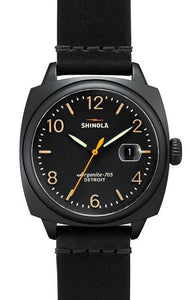 BRAKEMAN 40MM 3 HD SATIN BLK PVD MATT VELVET BLK DIAL W BLK ANILINE LATIGO STRAP