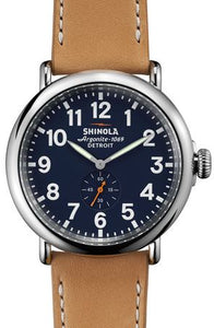RUNWELL 47MM MIDNIGHT BLUE BL DIAL NATURAL ANILINE LATIGO STRAP