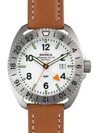 RAMBLER 44MM WHITE DIAL TAN LEATHER STRAP