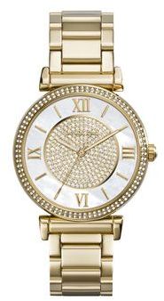 LDS QRTZ YELL TONE WITH MOP & CRYSTAL DIAL/ CRY BEZEL