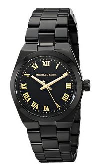 LDS QRTZ BLK DIAL YELL ROMAN #'S BLK BRACELET