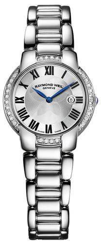 LDS JASMINE SIL DIAL BLK ROMAN # WIH DIA BEZEL