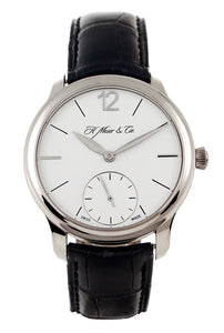 WG WHITE DIAL W BLK ALLIGATOR STRAP