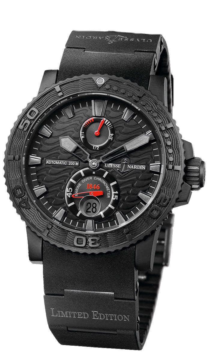 BLK OCEAN LTD SW SS CASE WR BLK DIAL RUBBER CERAMIC BRAC