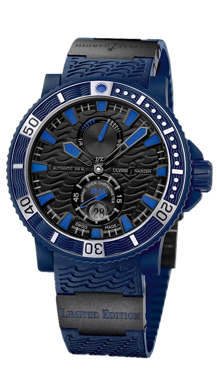 MAXI DIVER BLUE SEA LIMITED ED OF 999 SW 45.8MM WR 200M BLK DIAL RUBBER/CERAMIC STRAP