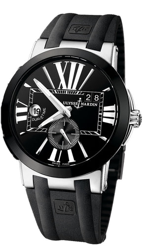 Executive dual time sw qs big date ceramic case wrblk dial