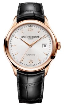 CLIFTON AUTO ROSE SILVER DIAL BLK ALLIGATOR STRAP