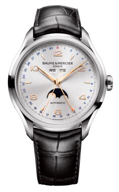 CLIFTON SIL DIAL BLK ALLIGATOR STRAP
