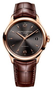 CLIFTON ROSE AUTO ANTHRACITE DIAL DARK BROWN LEATHER STRAP