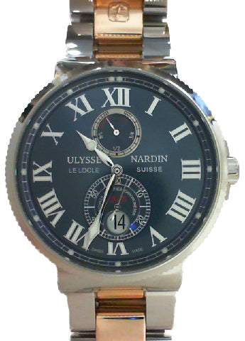 MAXI CHRONOMETER 43 BLUE DIAL ROMAN FIG POWER RES STEEL/ GOLD BRAC