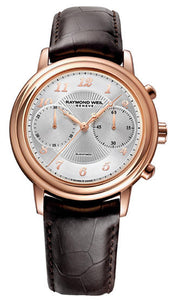 GTS MAESTRO SILVER DIAL ROSE CASE BROWN STRAP