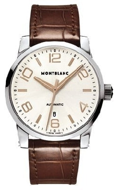 GTS TMW STEEL 42MM AUTOMATIC 21 JEWELS SILVER DIAL / BROWN ALLIGATOR STRAP