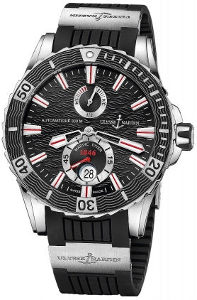 MARINE DIVER 28 JEWEL SW STEEL CASE 44MM WR 300M BLK DIAL/BLK RUBBER/TITANUIM STRAP