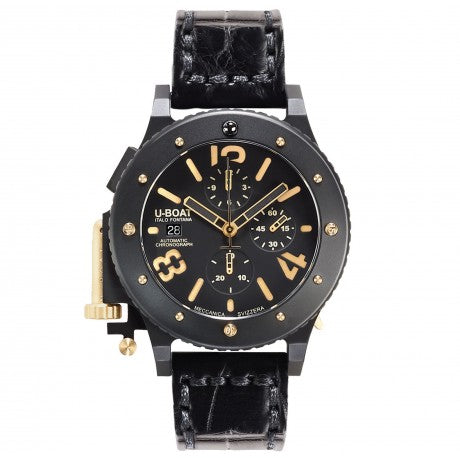 U-42 GOLD CHRONO 47MM TITANIUM CASE BLK DIAL BLK STRAP