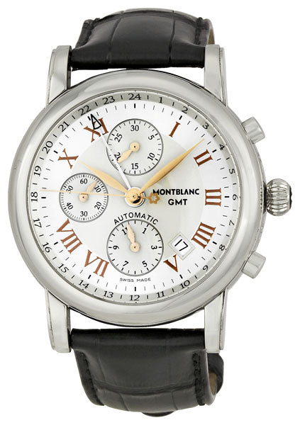 GTS STAR PLAT 42MM AUTOMATIC 25 JEWELS /SILVER DIAL / BLACK ALLIGATOR STRAP