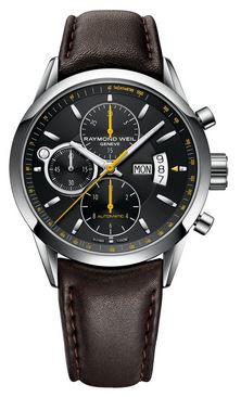 GTS FREELANCER CHRONO BLK DIAL/BROWN STRAP