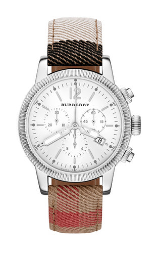 LDS  SS WH DIAL W BURBERRY  STRAP