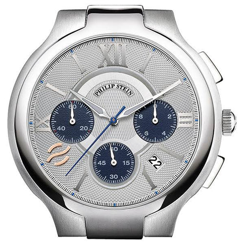 45MM STEESIL/BLUE CHRONO DIAL CASE