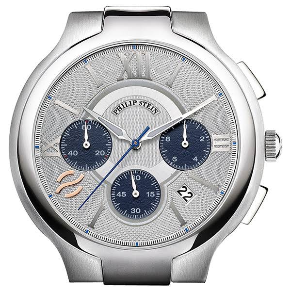 45MM STEESIL/BLUE CHRONO DIAL CASE