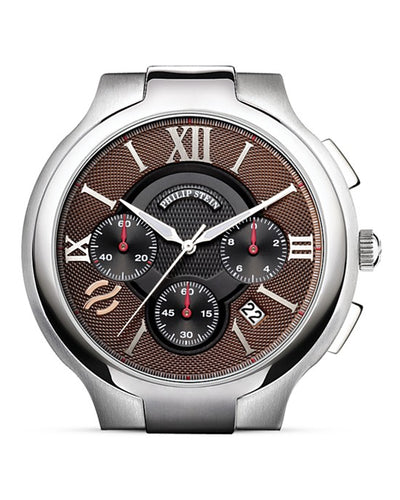 45MM STEEL BRN CHRONO DIAL