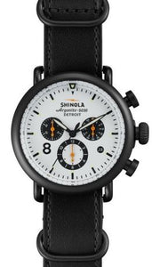 RUNWELL CHRONO CONTRAST 41MM PVD BLK PLATING WH DIAL 20MM