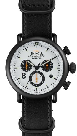 RUNWELL CHRONO CONTRAST 41MM PVD BLK PLATING WH DIAL 20MM