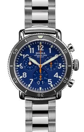 RUNWELL SPORT 41MM SS SHINEY /BRUSHED PLATING BLUE DIAL LINK BRACELET