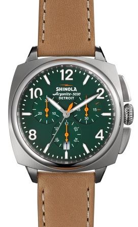 BRAKE CHRONO CONTRAST 40MM GREEN DIAL 20MM NATURAL STRAP