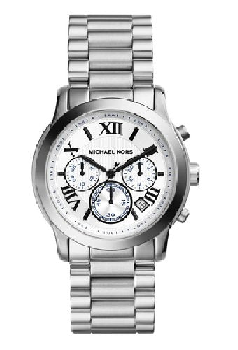 SILVER TONE WHITE DIAL WITH ROMAN # SILVER BRACELET