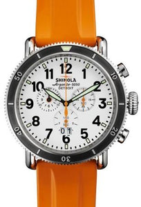 RUNWELL SPORT 48MM SS WH DIAL 24MM ORANGE RUBBER STRAP