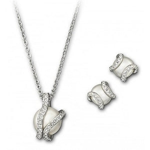 PEARL W CRYSTALS SET