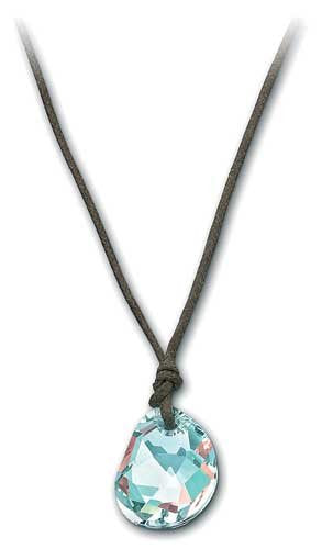 GALET MINI PEND W LT BLUE CRY W CORD