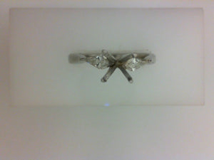 PLAT DIAMOND SEMI W/ 2 KITE CUTS APPROX .20 CTW