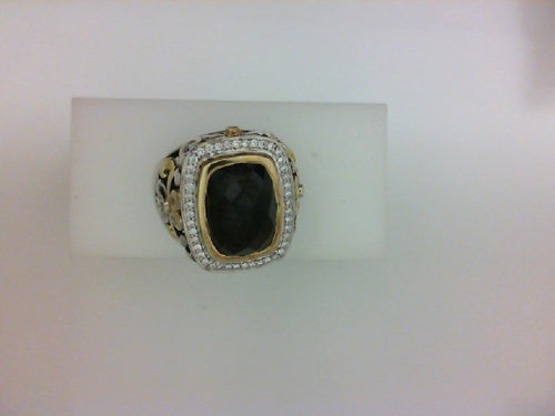 ss/18kt .25ct tw dia spinel ring