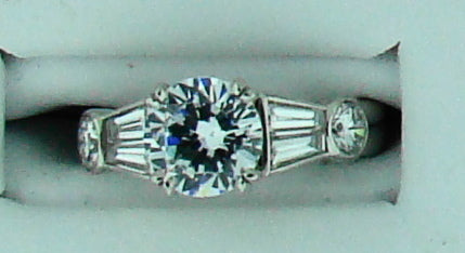 PLAT .99CT TW DIAMOND SEMI MTG W CZ CENTER